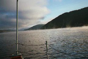 mist on lake